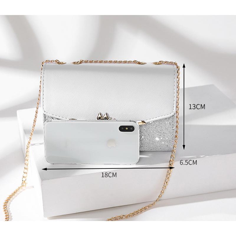 Love Sea Bag, New Women's Bag, Crossbody Bag, Autumn and Winter High-end Feeling, Ins Leather Chain Popular Small Square Bag