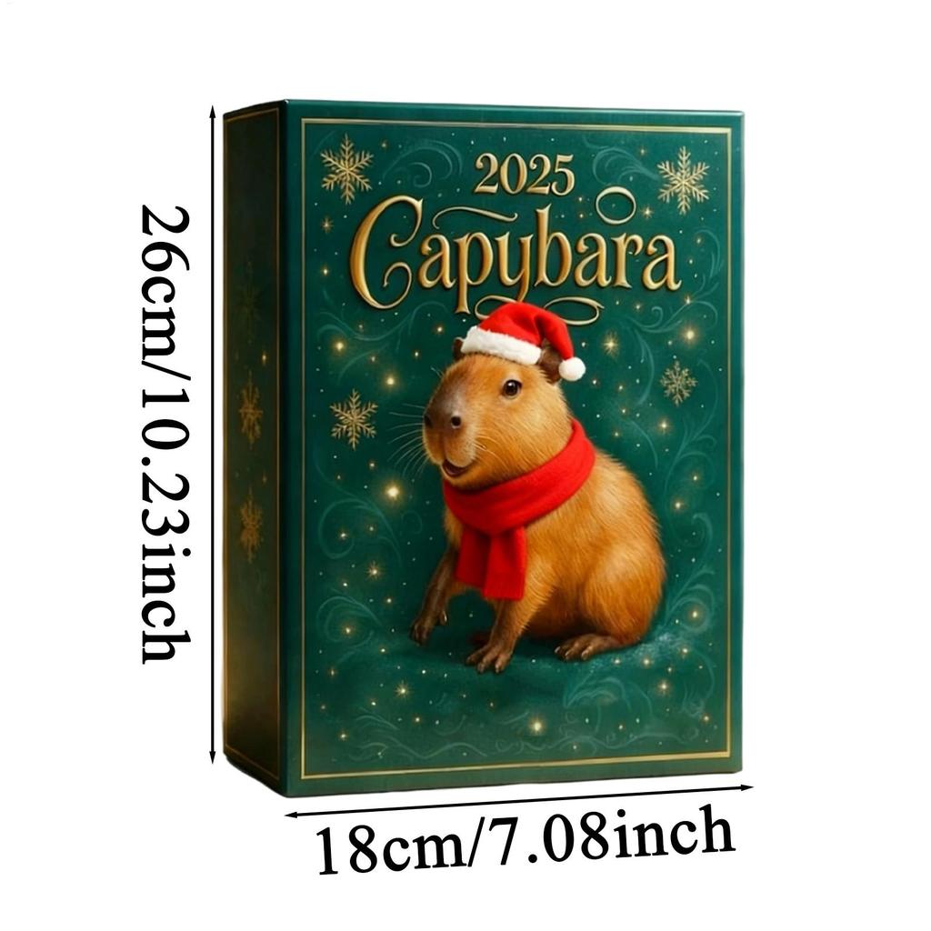 Christmas Advent Capybara 2D Acrylic Decoration 24 Days Holiday Capybara Ornament Countdown Calendar for Home Christmas Tree Car