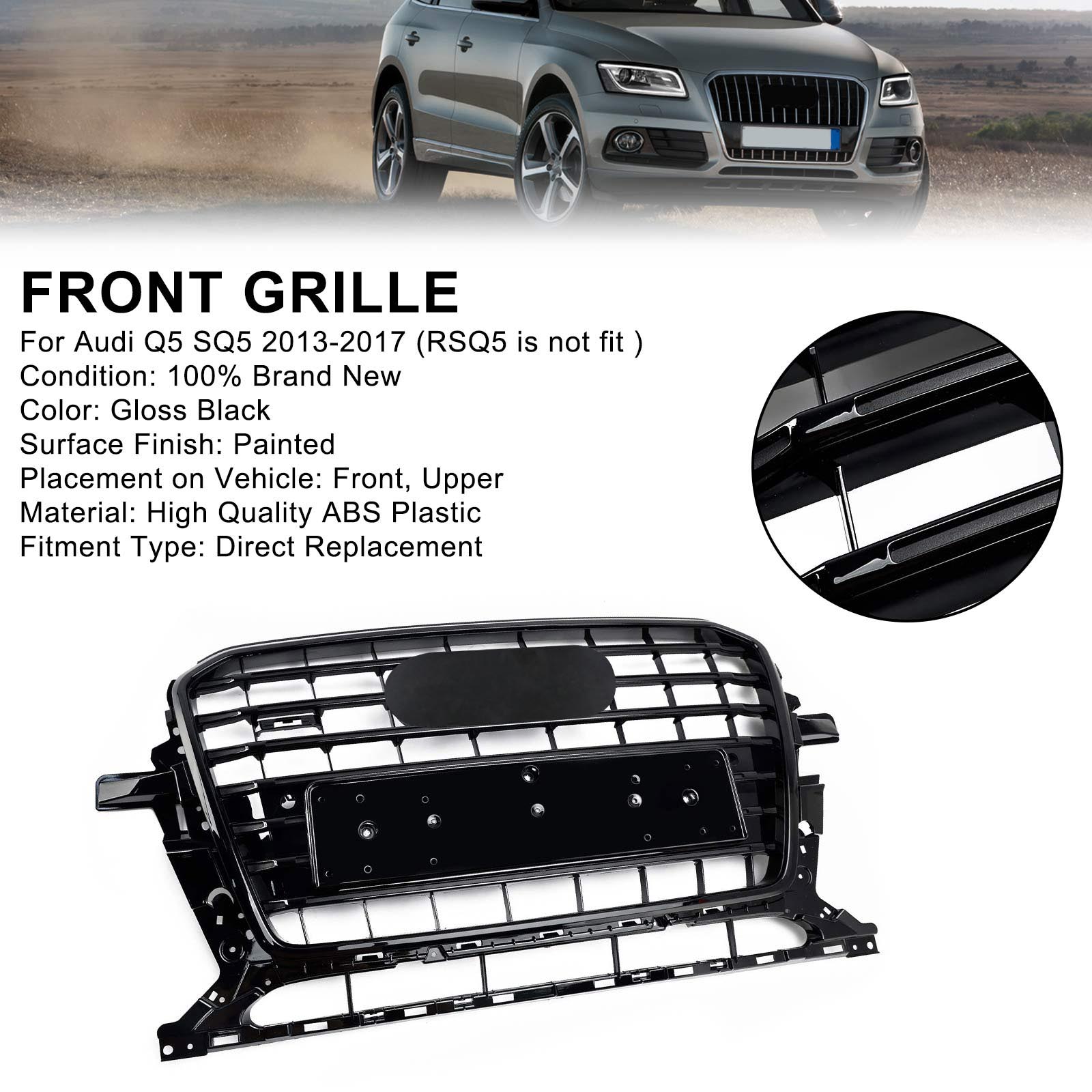 

Черная спортивная решетка в стиле SQ5 с сотовой сеткой и шестиугольными ячейками, подходит для Q5 8R 2013-2017