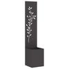 Garden Privacy Screen Floral Black 32 X 32 X 150 Cm