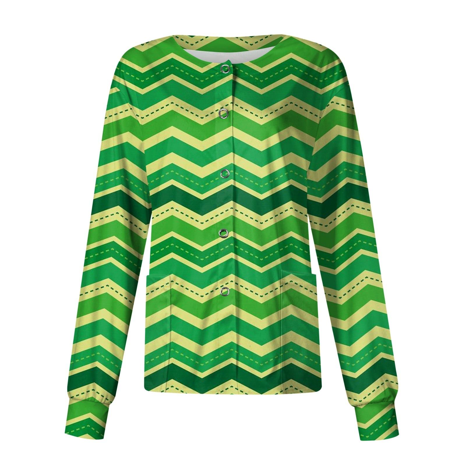 

Жінки з довгим рукавом і кишеньковим робочим стоячи. Однобортний комбінезон із коміром із принтом до Дня Святого Святого Святого Святого Святого Святого Патріка XXXL жовтий