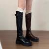 This year's popular rivet autumn and winter knee boots women's tall western boots thick soles