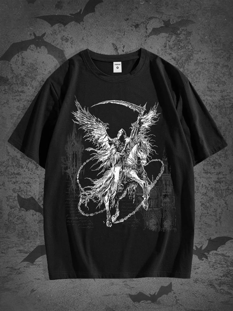 Men's Graphic Oversized Short Sleeve Tee Shirt Y2K Vintage Streetwear T-Shirts 