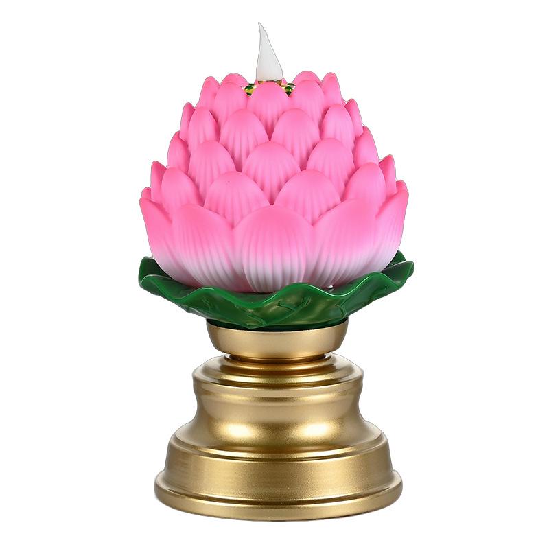 LED Lotus Flame Lamp: Floating Candle Holder with Plug-in/Battery Options, Ideal for Home or Buddha Offerings