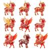 Shining Goat Pendant 2D Flat Animal Hanging Decoration Zodiac Goat Souvenir  Holiday Party Decor
