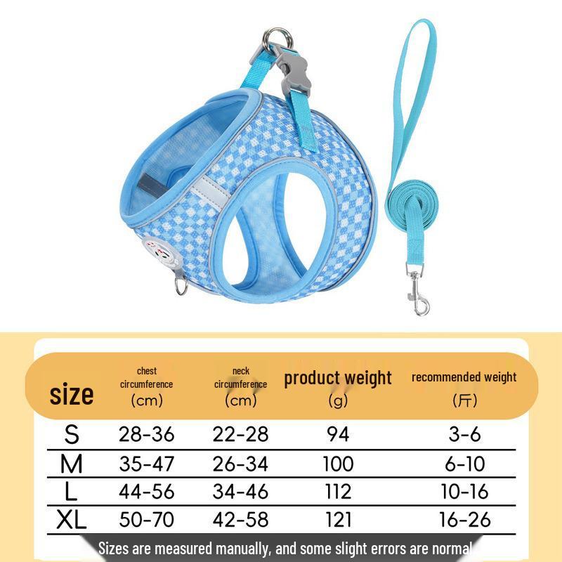 Reflective Vest-Style Pet Harness and Leash Combo