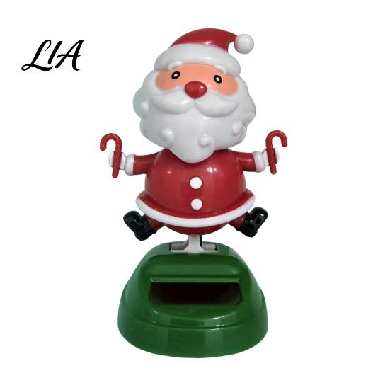 Holiday Car Interior Ornaments Solar Powered Dancing Ornament, Creative Dashboard Christmas Cartoon Figure for Auto Decoration, Cute Shaking