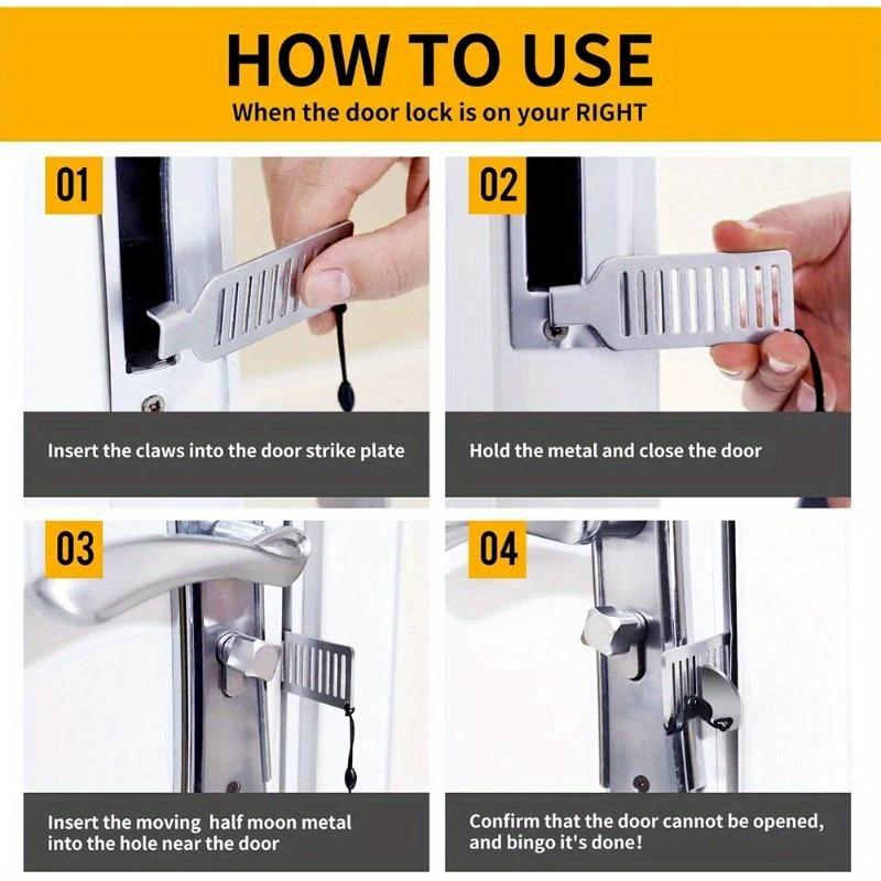 Portable Door Lock Travel Home Security Extra Lock for Additional Privacy and in Room Hotel Apartment Dorm Door Stopper