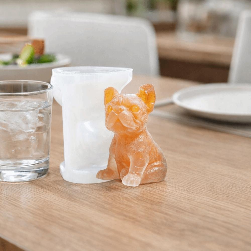 3D Dog Silicone Candle Mold Sitting Cat Ice Cube Mold Multifunctional Pudding Mold Easy To Demold