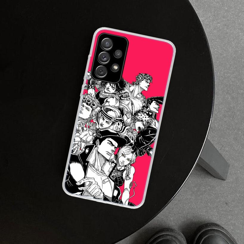JOJO Anime Cartoon Phone Case Cover For Samsung Galaxy A12 A22 A32 A52 A72 A02S A51 A50S A31 A20S A10S Note 20 Ultra 10 Plus Gal