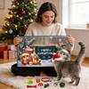 Cat Advent Calendar Christmas Counting Toy Pvc Green Blue For Pet Play
