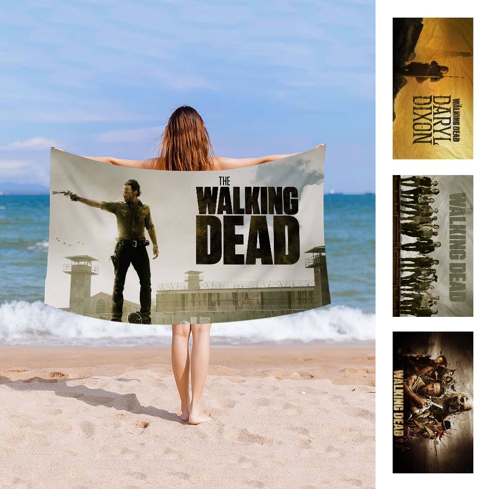 Thrilling Movie The W-Walking D-Dead Microfiber Blanket Quick Drying Towels Oversized Printing Super Absorbent Towel Blanket