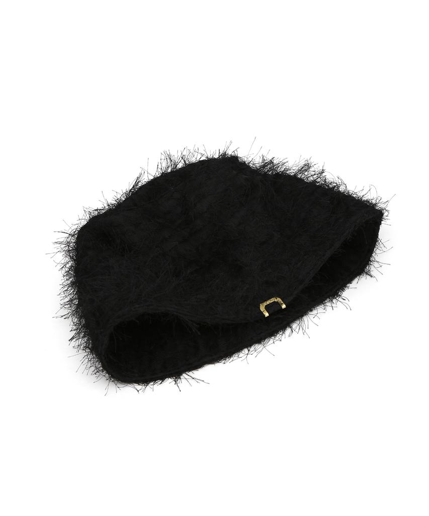 Eondeokeonteulolseutyudio Four Seasons Fur Bucket Hat Stand Bucket / Blow Hair / M Black