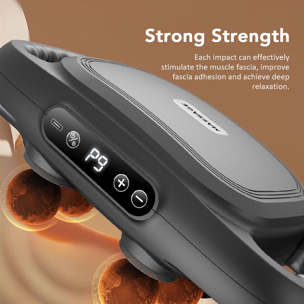 Six-Head Fascia Gun Wireless Waist Back Massager High-Frequency Vibration Red Light Body Shoulder Muscle Relaxation Massage Gun