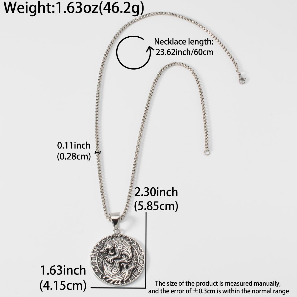 Norse Rune Pendant Necklace Stainless Steel Viking Talisman Elder Futhark Mysterious Jewelry for Men Minimalist Jewelry Gift