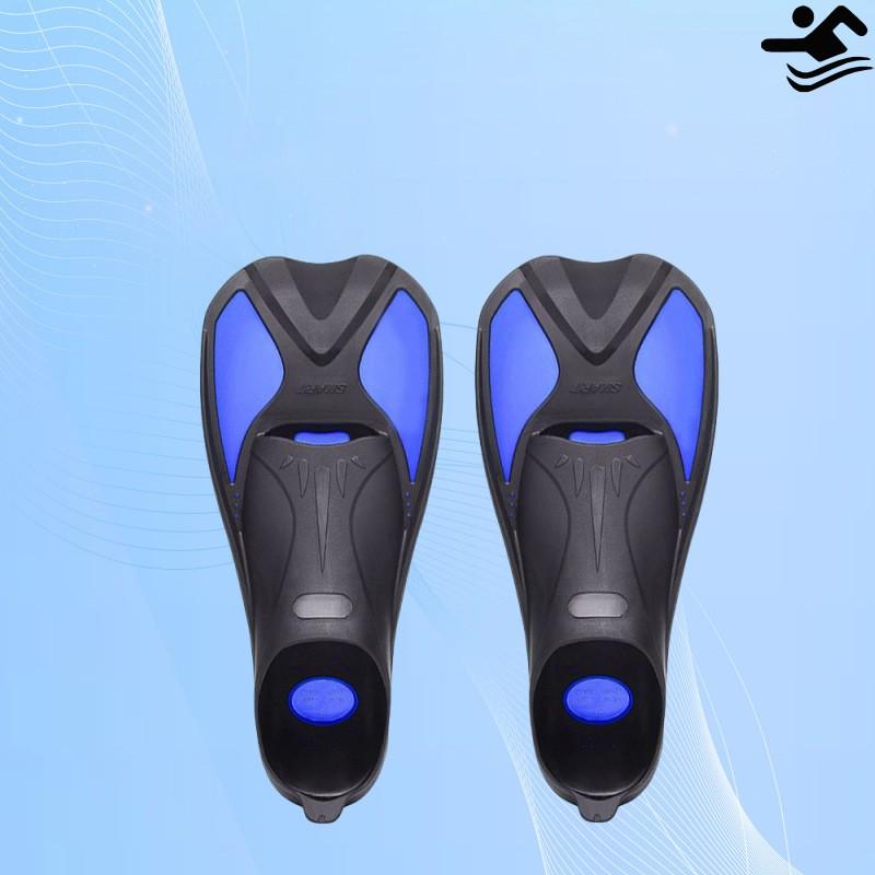 Short Open-Heel Swim Fins Snorkeling Beginners TPR Material Comfort Fit Non-Slip Foot Pocket