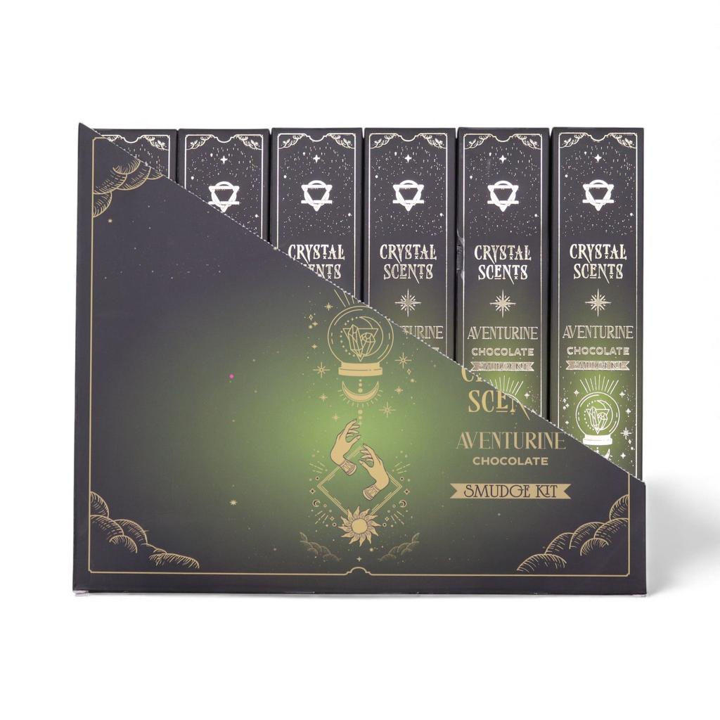 6x Aventurine Crystal Scents Smudge Incense – Chocolate