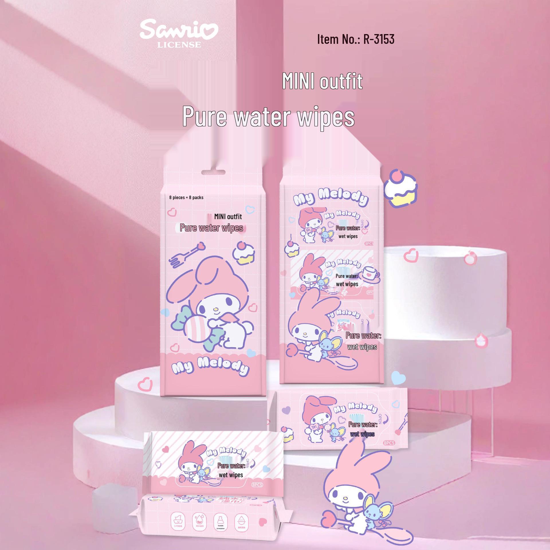 

Sanrio Thickened Water Wipes with Lid - 80-Count Disposable Child-Safe Hand & Mouth Wipes