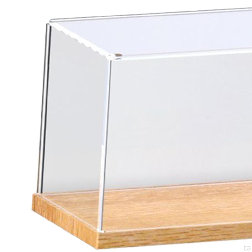 Klare Acryl-Vitrine für Sammlerstücke, Spielzeug, staubdicht, Mehrzweck-Holzboden für die Aufbewahrung zu Hause