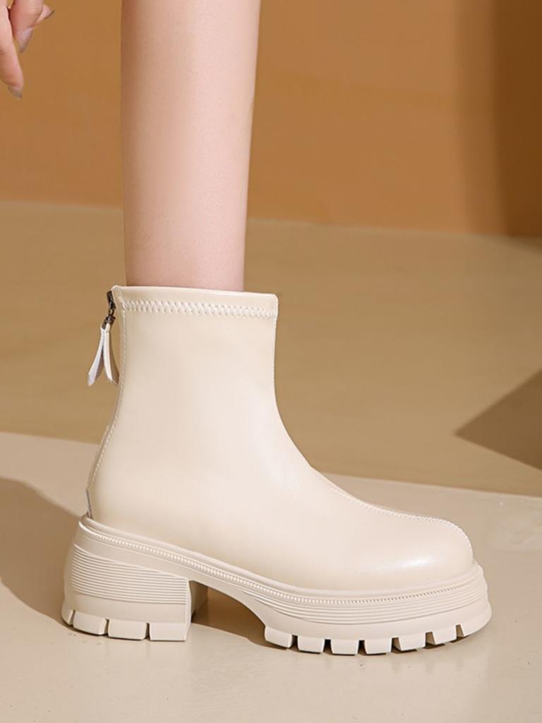 Thick-soled Martin boots women's new thin boots retro heightening fashion leather short boots children's autumn and winter Chelsea boots