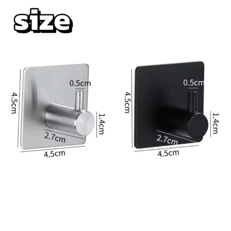 Non Drilling 304 Stainless Steel Hook with Adhesive Stainless Steel Hook Modern Stainless Steel Adhesive Hooks for Bathroom