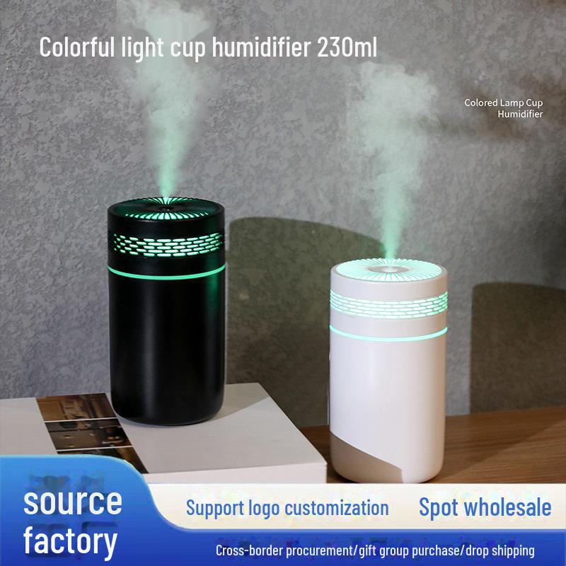 

USB Portable Humidifier: Multi-Color Light, Large Mist, Home & Car Air Purifier рожевий