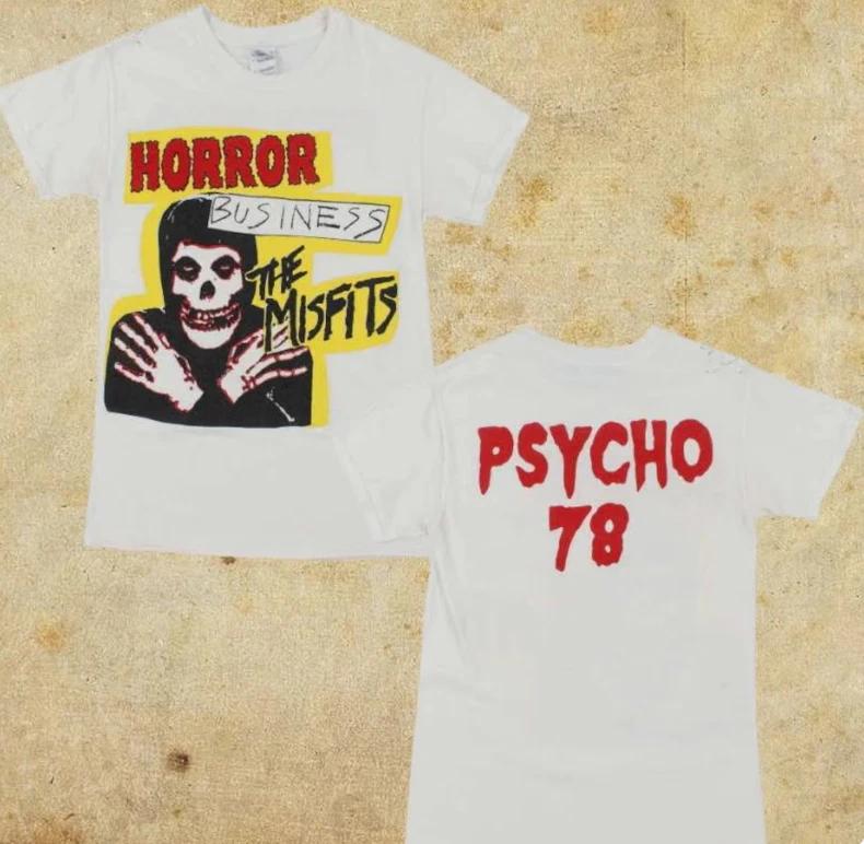 Двусторонняя винтажная футболка в стиле Y2K, группа The Misfits, хоррор-панк 4XL