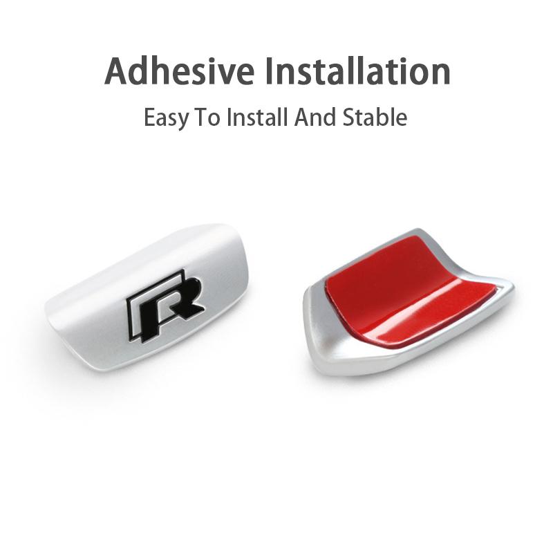 2026 Nowe Dla VW VOLKSWAGEN 3D Metalowe R R line GTI Emblemat Naklejki na Pokrycie Kierownicy Stylizacja Samochodu Dla VW Golf GTI Sportsvan Sagit