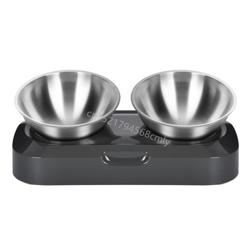 Dog for Cat Bowls with Raised Stand Pet Water Feeder 15° Tilted Platform Non-slip Drinking Dispenser Puppy Kitten 6XDE