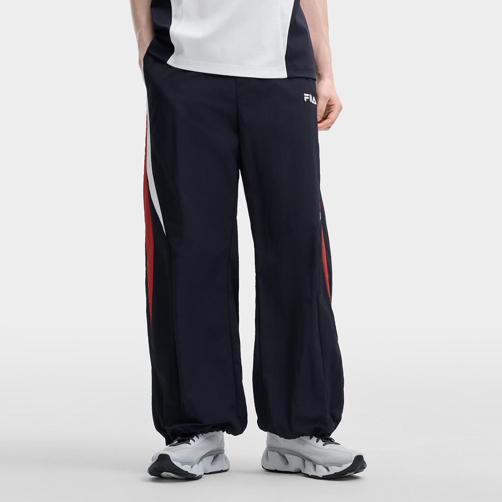 FILA Original Fashion Trend Classic Retro Sports Comfortable Versatile Loose Woven Casual Pants Men bottoms Legendary-Blue F11M629804FNV