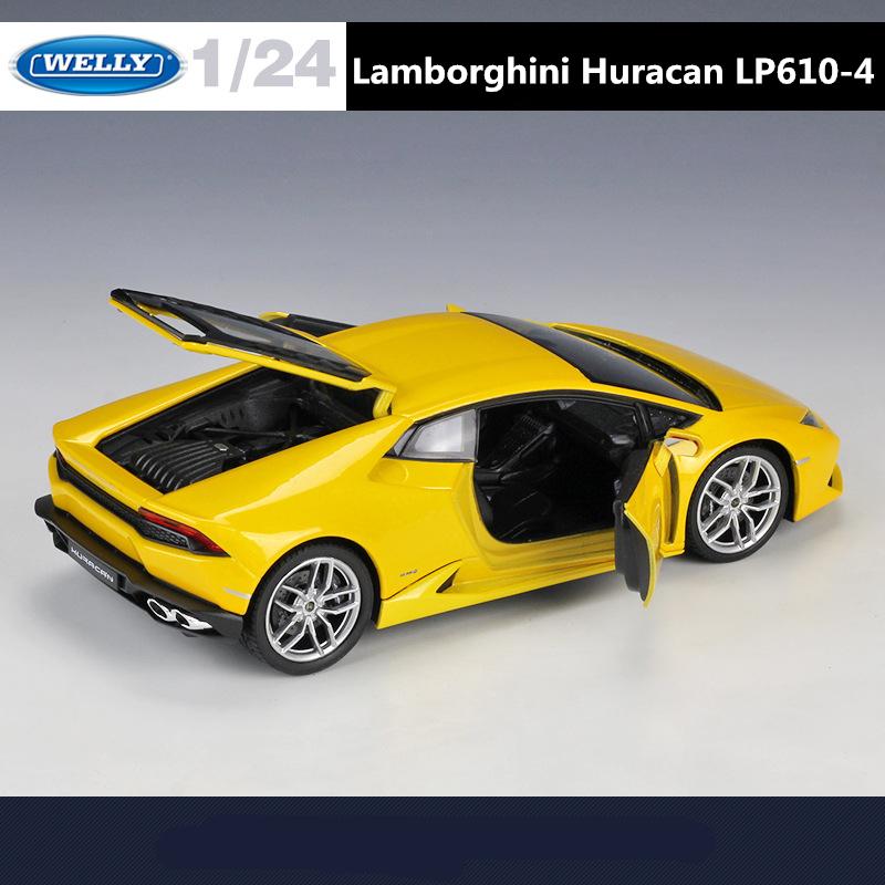 WELLY 1/24 Lamborghini Huracan LP610-4 Alloy Racing Car Model Diecast Metal Sports Car Model Simulation Collection Kids Toy Gift