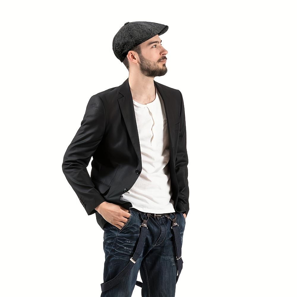 Men Vintage Beret Hat with Visor Leisure Cap Breathable & Skin-Friendly with Adjustable Head Circumference Street Style 1pc