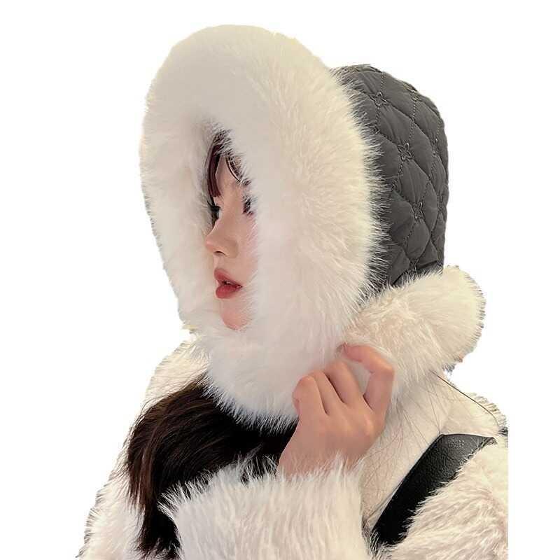 Pattern Plush Checkered Hat Women Winter Ear Protection Outdoor Warmth Cap Gift