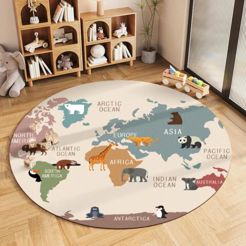 Round Fluffy Carpet For Living Room With Tassels,White Hairy Nursery Play Mat For Children,Soft Plush Bedroom Rugs For Kids