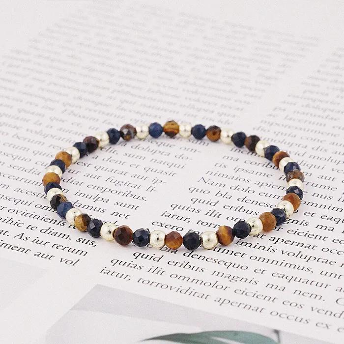 4mm Cut Quartz Tiger Eye Mix Gemstone Bracelet (C2403AC1179_NA)