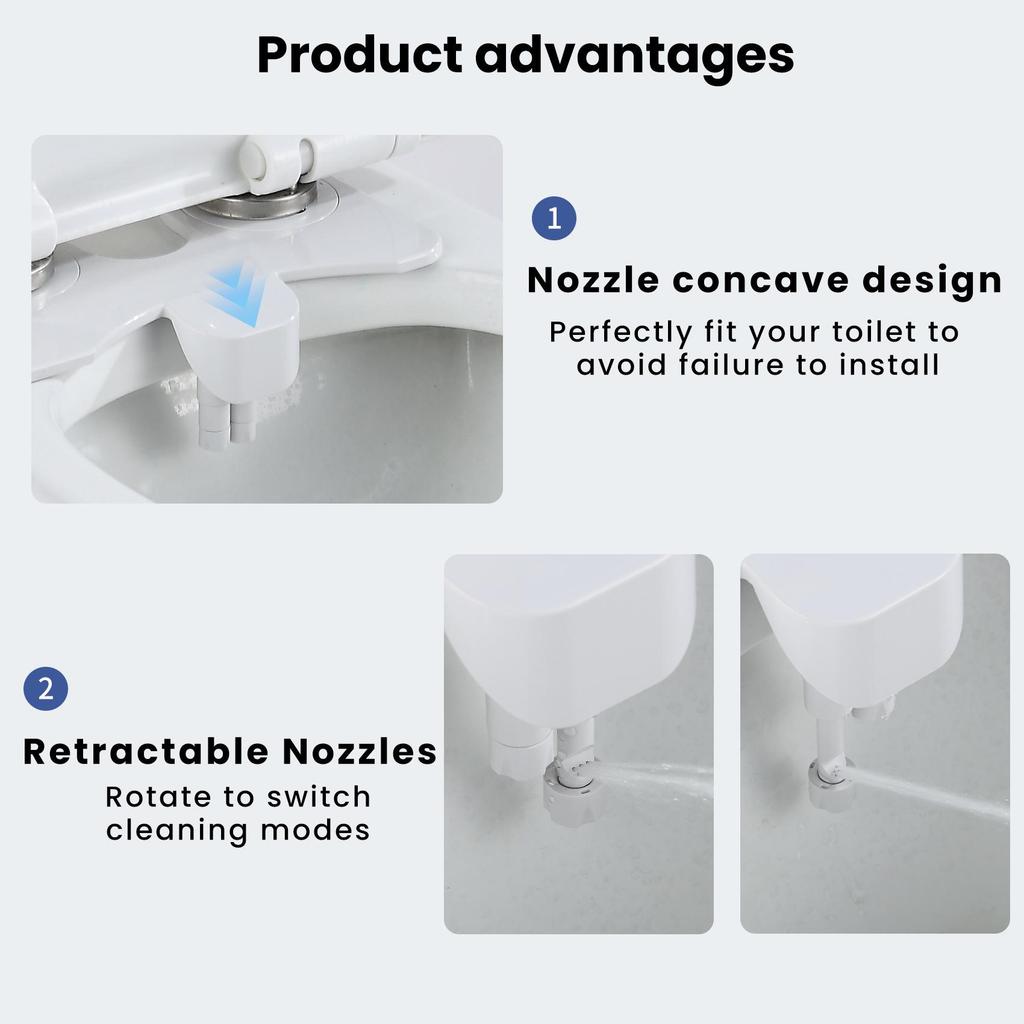 Dual Nozzle Non-Electric Smart Bidet Toilet Seat for Cross-Border Use