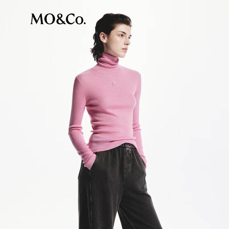 MO&Co. Washable Wool High-Neck Knit Top
