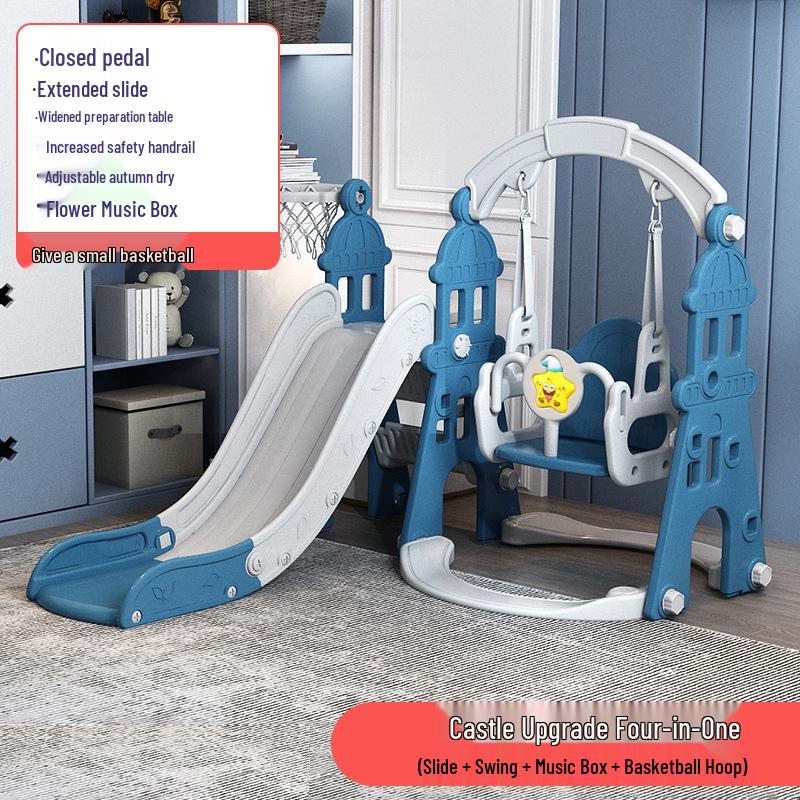 4-in-1 Indoor/Outdoor Kids Playset: Slide, Swing & More