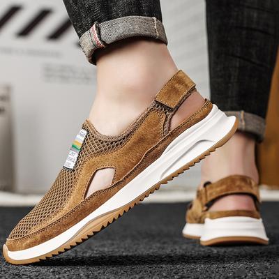 Mode Hohl Herren Freizeitschuhe Bequeme Sandalen Herren Slipper Outdoor Leicht Männlich Meshschuhe Atmungsaktive Sneakers Weiche Lederschuhe