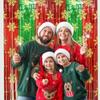 Snowflake Fringe Christmas Party Backdrop Glitter Red Green Blue Sequin Tassel Photo Background New Year