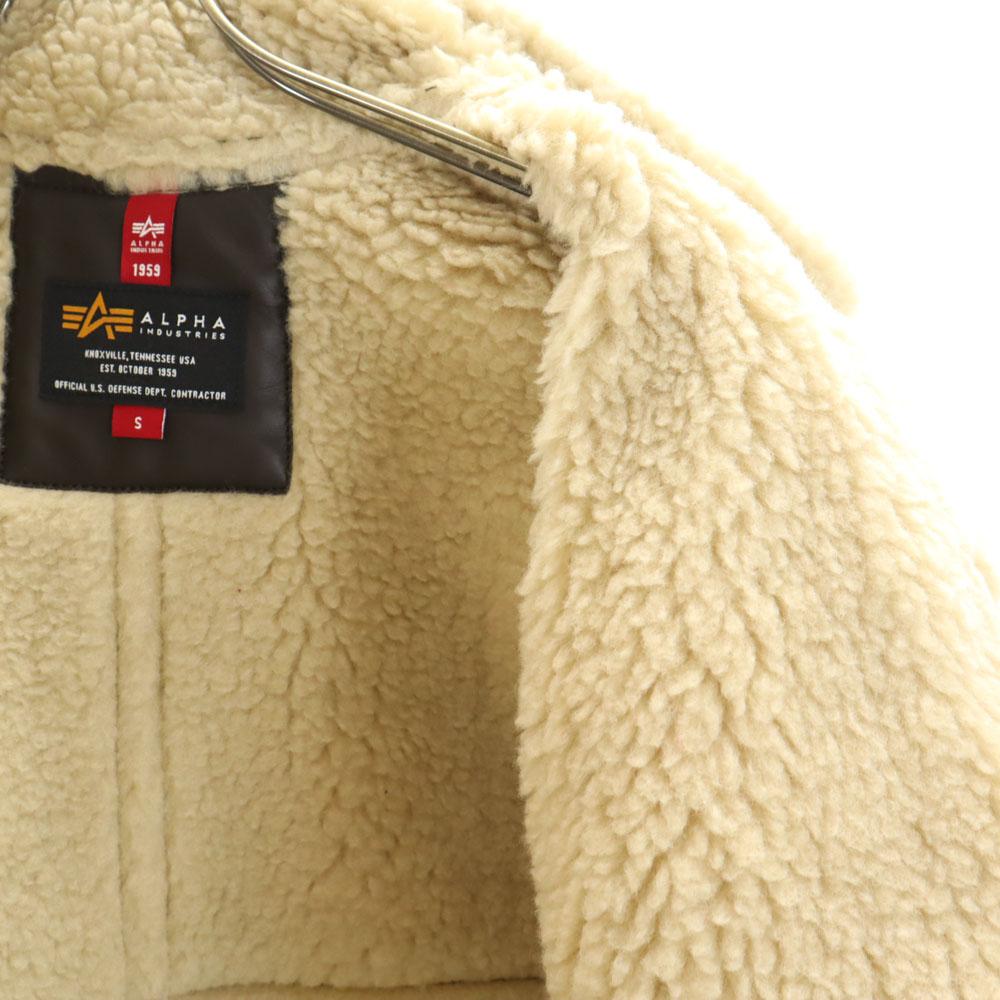 ALPHA INDUSTRIES INC B-3 Fake Mouton Jacket S Brown Bomber Flight Women Used