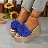 Fashion Luxury Sandals Women Designers Wedges Sandals Women Slippers Summer Beach Platform Shoes Flower Women High Heel Slippers Fashion