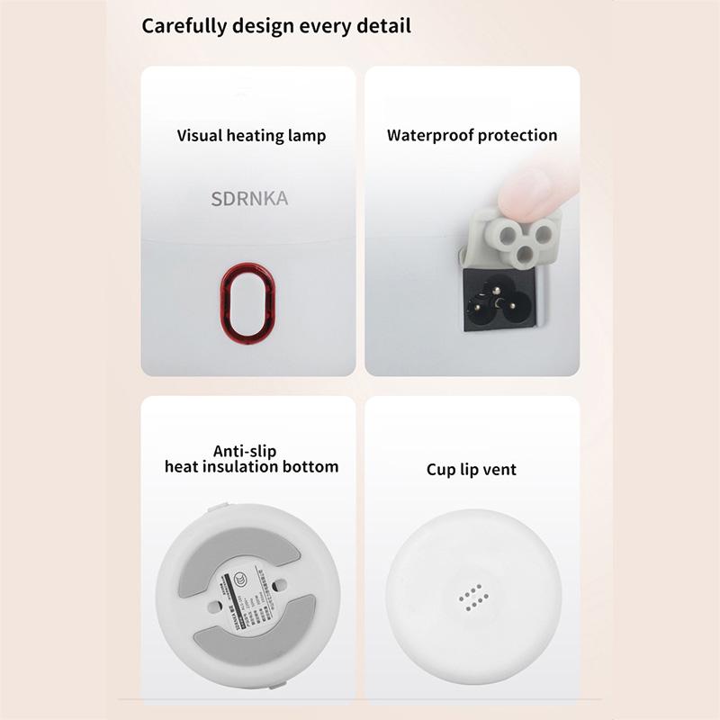 350ml Electric Kettle Portable Electric Heating Bottle Automatic Kettle 304 Stainless Steel Thermal Pot Boiling Water Cup 220V