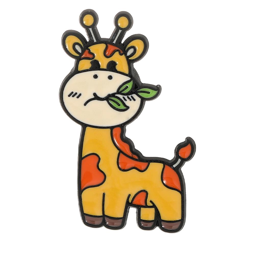 

6 Styles Cute Cartoon Animal Enamel Brooches Anime Monkey Lion Tiger Black Bear Elephant Giraffe Shaped Pins For Women Girl Item