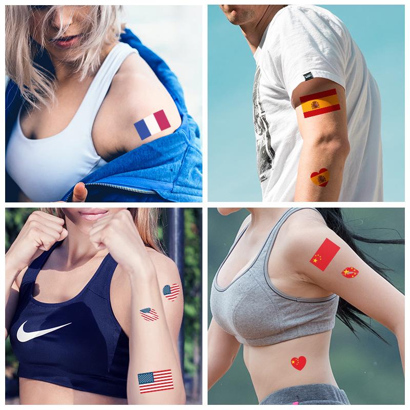 US, Canada and Mexico World Cup Flag Tattoo Sticker, Football Game Sports Meeting Tattoo Sticker, Makeup Face Sticker