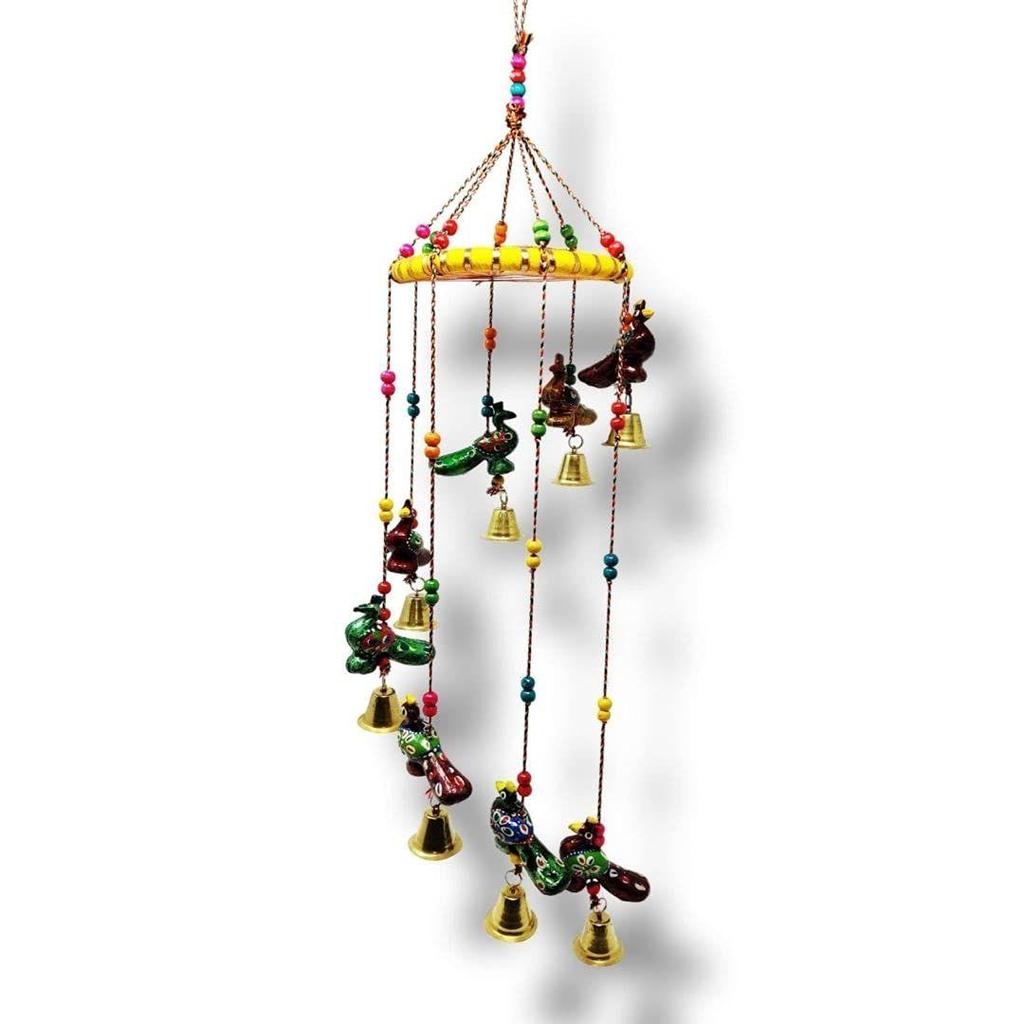 Plastic Handcrafted Recycled Material Peacock Rajasthani Door/Wall Hanging Decorative Showpiece