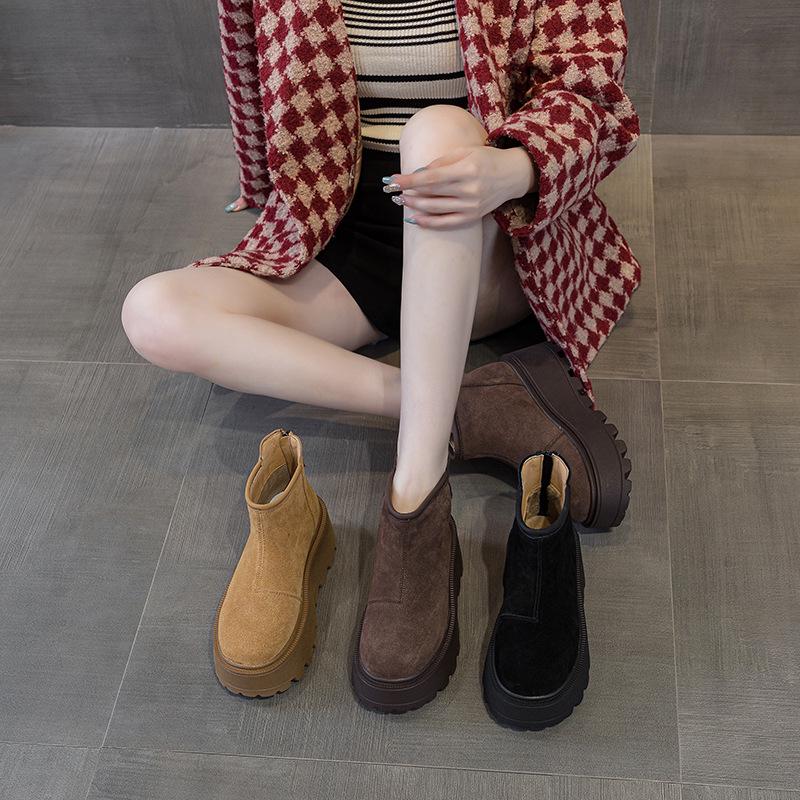 2025 Winter Women's European Snow Boots: Versatile Low-Top, Thick Velvet, Warm, Short Boots with Rear Zipper