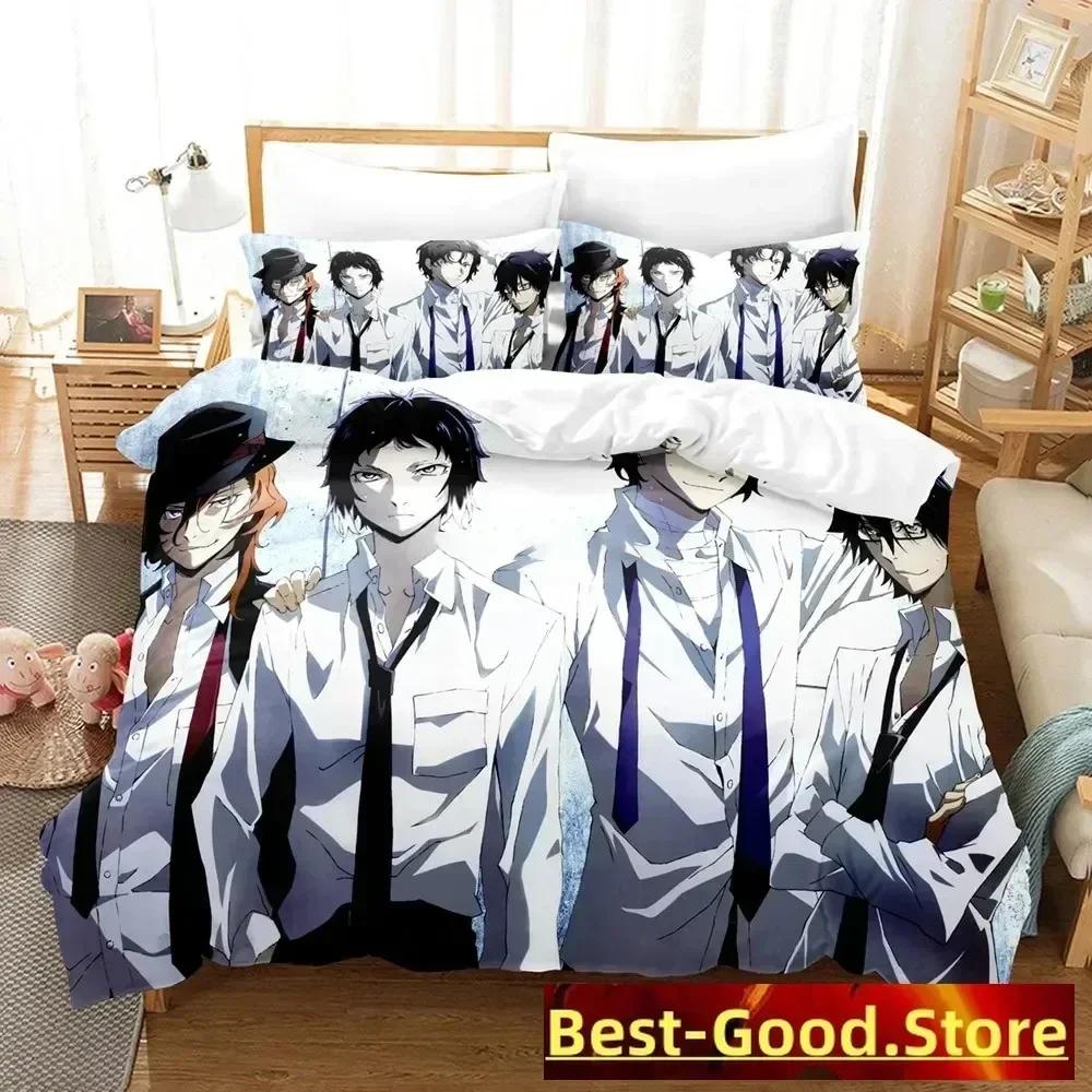 Anime Bungo Stray Dogs Bedding Set Duvet Cover Sheet Printed Bed Set Pillowcase Bed Full Queen King Size Comforter Bedroom
