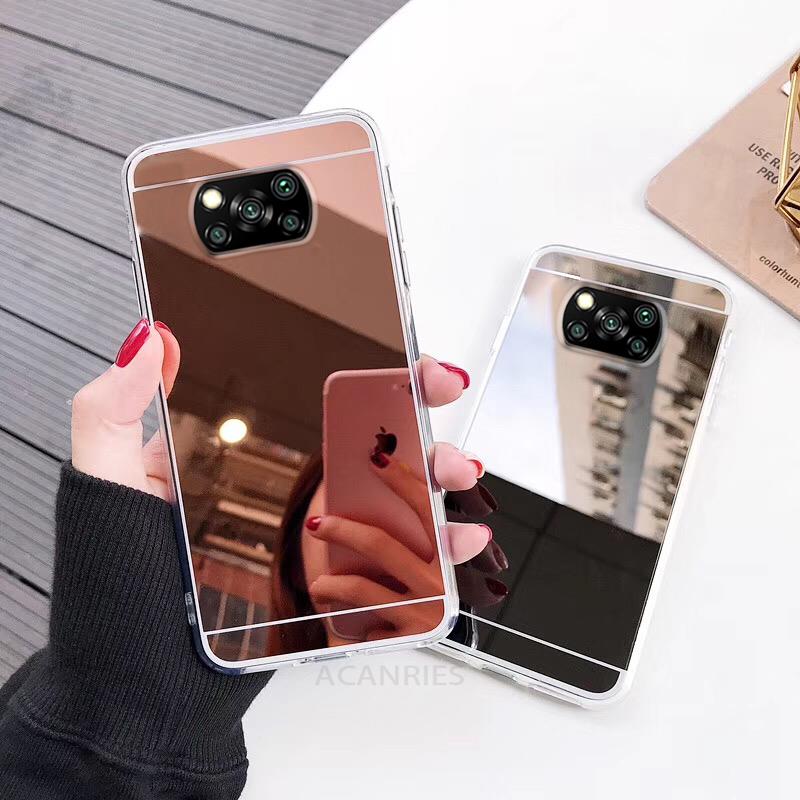 Pocox3pro Mode Rose Gold Spiegel Silikon Fall Auf Für Xiaomi Mi Poco X3 Pro X3pro X3nfc Poko F3 M3 M3pro zurück Abdeckung Pocox3 Nfc