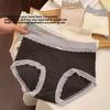 Ladies Spring and Autumn Lace Edge Skin Friendly Breathable Hip Wrap High Waist Triangle Briefs
